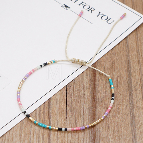 Bohemian Style Glass Seed Beads Braided Beads Bracelets for Women MZ6690-1-1