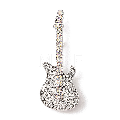 Guitar Alloy Rhinestone Musical Instruments Brooches JEWB-S023-03D-1