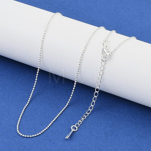 Brass Ball Chain Necklaces for Women NJEW-U008-03S-1