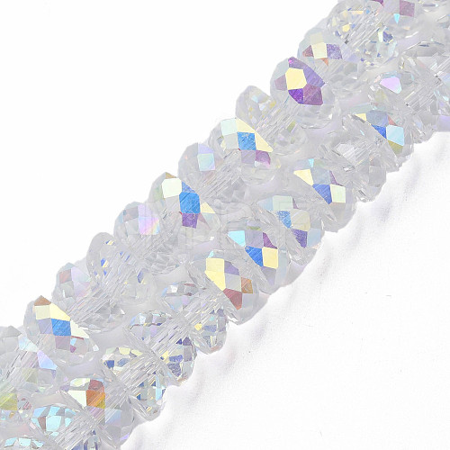 Electroplate Transparent Glass Beads Strands EGLA-N002-37-C01-1