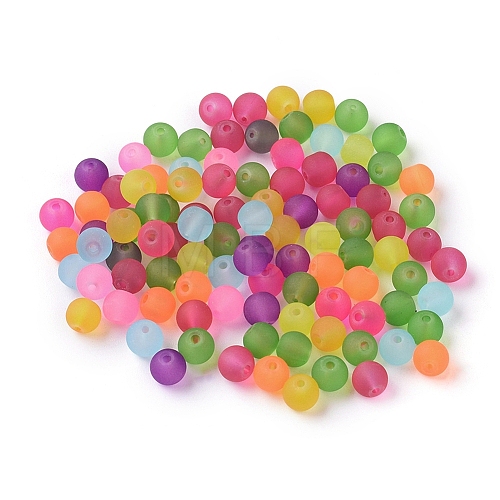 Frosted Glass Beads X-GGB6MMY-DKM-1