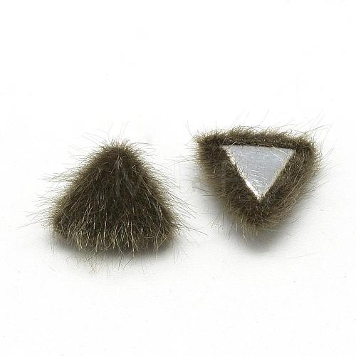 Faux Mink Fur Covered Cabochons WOVE-S084-20B-1