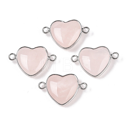 Natural Rose Quartz Love Heart Pendants G-T138-205H-P-1