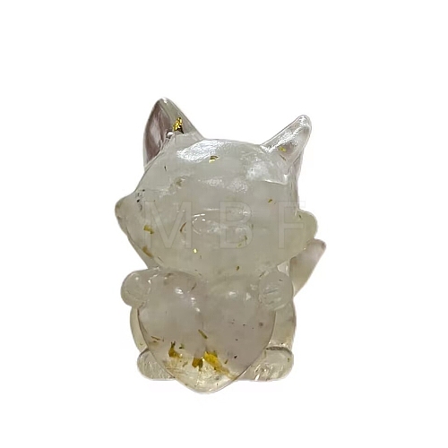 Resin Fox with Heart Display Decoration PW-WG24087-09-1