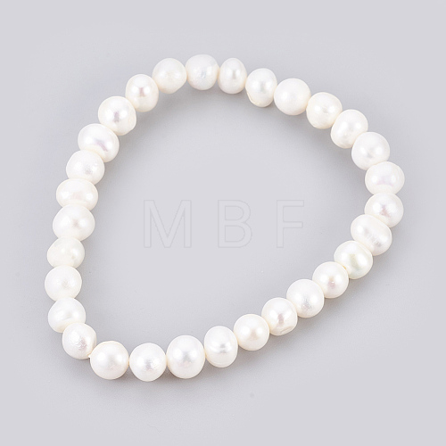 Grade A Pearl Stretch Bracelets X-BJEW-JB03911-1