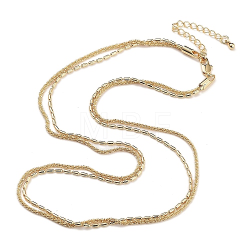 Brass Multi-strand Necklaces for Women NJEW-Q344-03G-1