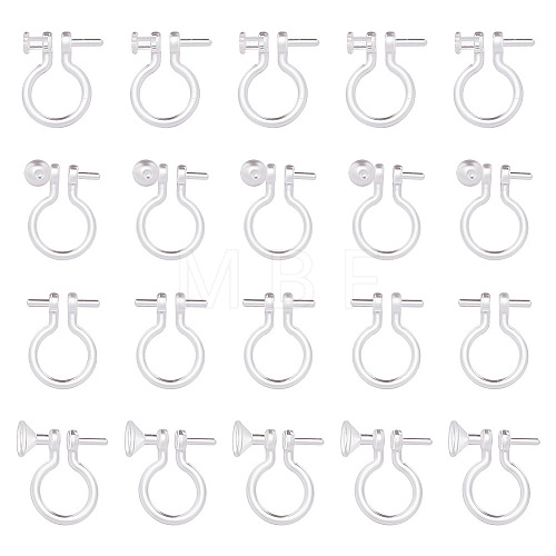 ARRICRAFT 80Pcs 4 Styles Plastic Clip-on Earring Findings KY-AR0001-29-1