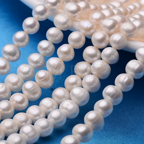 Potato Natural Cultured Freshwater Pearl Beads Strands PEAR-E007-8-9mm-A-01-1