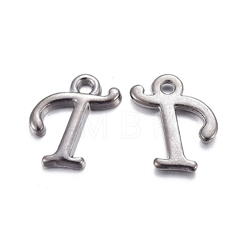 Gunmetal Plated Alloy Letter Pendants PALLOY-P097-03-T-1