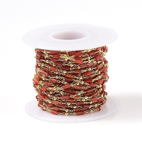 Natural Agate Handmade Beaded Chains CHC-K008-C02-1