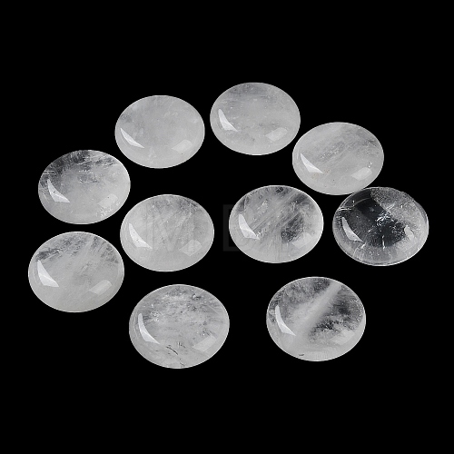Natural Quartz Crystal Flat Round Palm Stones G-M416-10F-1