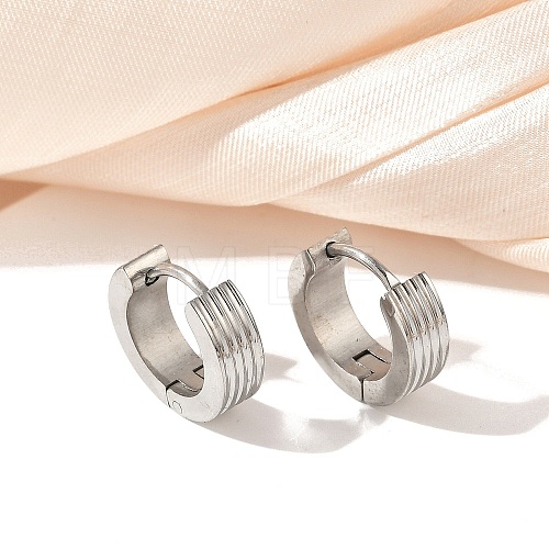 304 Stainless Steel Polishing Effect Hoop Earrings EJEW-M001-40C-P-1