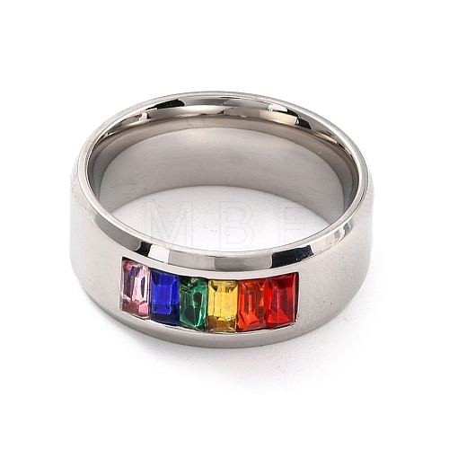 Rainbow Pride Finger Ring RJEW-M140-02P-1