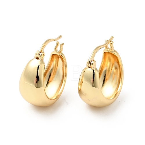 Rack Plating Brass Thick Tube Hoop Earrings for Women EJEW-G311-03G-1