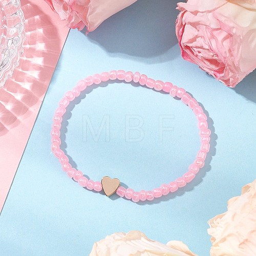 Glass Beaded Stretch Bracelets for Women BJEW-JB11504-03-1