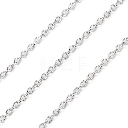 Anti-Tarnish Rhodium Plated 925 Sterling Silver Cable Chains STER-E072-02P-04-1