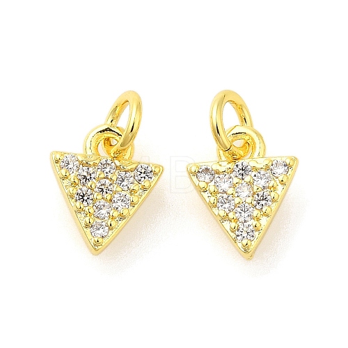 Rack Plating Brass Micro Pave Cubic Zirconia Charms KK-S396-61G-1