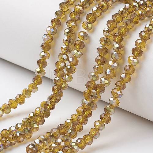 Electroplate Transparent Glass Beads Strands EGLA-A034-T1mm-S02-1