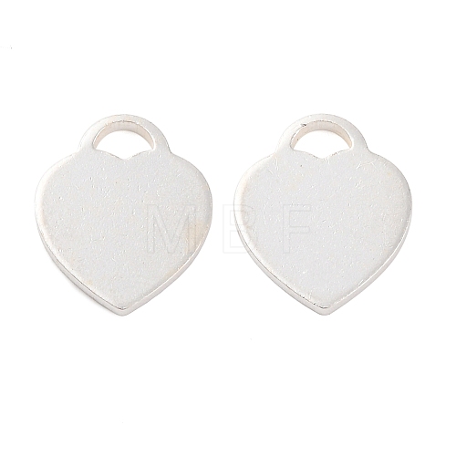 925 Sterling Silver Blank Heart Charms STER-F057-03S-02-1