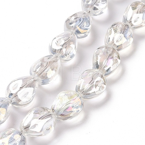 Transparent Electroplate Glass Beads Strands X-GLAA-C025-02E-1