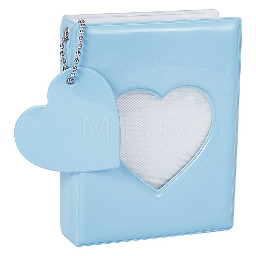 3 Inch PVC Mini Heart Hollow Photocard Holder Book AJEW-WH0038-65P-03-1