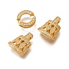 925 Sterling Silver Micro Pave Clear Cubic Zirconia Fold Over Clasps STER-M018-03G-2