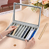 10 Grids Wood Covered with Velvet Watch Band Organizer Storage Cases with Visible Window Lid CON-WH0112-077-3