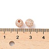 Round Brass Micro Pave Cubic Zirconia Beads ZIRC-N016-01RG-6MM-2