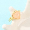Natural Rose Quartz Finger Rings with Brass Findings G-H353-03G-06-2