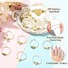 Natural Freshwater Pearl & 304 Stainless Steel Bead Finger Rings RJEW-FS00001-14-2