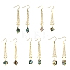 Shell Pearl & Abalone Shell/Paua Shell Dangle Earrings for Women EJEW-JE07328-2