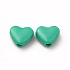 Heart Spray Painted Alloy Beads FIND-G053-01M-2