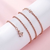 Brass Rope Chains Necklaces for Women NJEW-D302-03RG-5