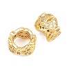Bowknot Brass Clear Cubic Zirconia European Beads KK-B186-07G-2