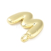 Rack Plating Brass Balloon Letter Pendants LS-KK-C050-01G-W-2