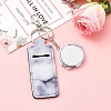 PU Leather & Iron Mirror Keychains HJEW-YW00545-05-5