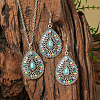 Bohemia Alloy & Acrylic Pendant Necklaces & Dangle Earrings Sets WGE09E2-01-1