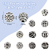150Pcs 10 Style Zinc Alloy Beads FIND-DC0003-67-2