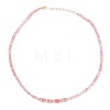 Adjustable 4MM Round Natural Rose Quartz Graduated Beaded Necklaces with Heishi Beads for Women Elegant Fashion Jewelry Gift RG0808-3-1