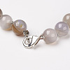 Natural Dyed Agate Beads Necklaces NJEW-F139-6mm-02-3