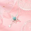 Natural Hemimorphite Alloy Star Pendant Necklaces for Women NJEW-TA00273-01-1