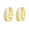 Brass Micro Pave Cubic Zirconia Hoop Earrings KK-CBAD104-04G-A-5