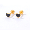 Stainless Steel Heart Screw Stud Earrings CN3729-6-2