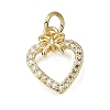 Brass Micro Pave Clear Cubic Zirconia Charms CU-L001-19G-03-1