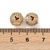 Brass Micro Pave Cubic Zirconia Beads KK-F906-23G-3