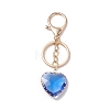 Colorful Heart Glass Pendant Keychain KEYC-JKC00404-2