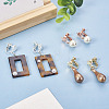  16Pcs 8 Style Star & Heart Brass Clip-on Earring Findings KK-TA0001-26-16