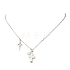 Alloy Cross Star Pendant Brass Cable Chain Necklaces for Women NJEW-JN05789-2