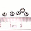 Black Iron Flower Bead Caps X-IFIN-D023-B-3