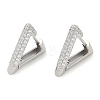 Rack Plating Triangle Brass Micro Pave Cubic Zirconia Hoop Earrings EJEW-Z059-14P-2